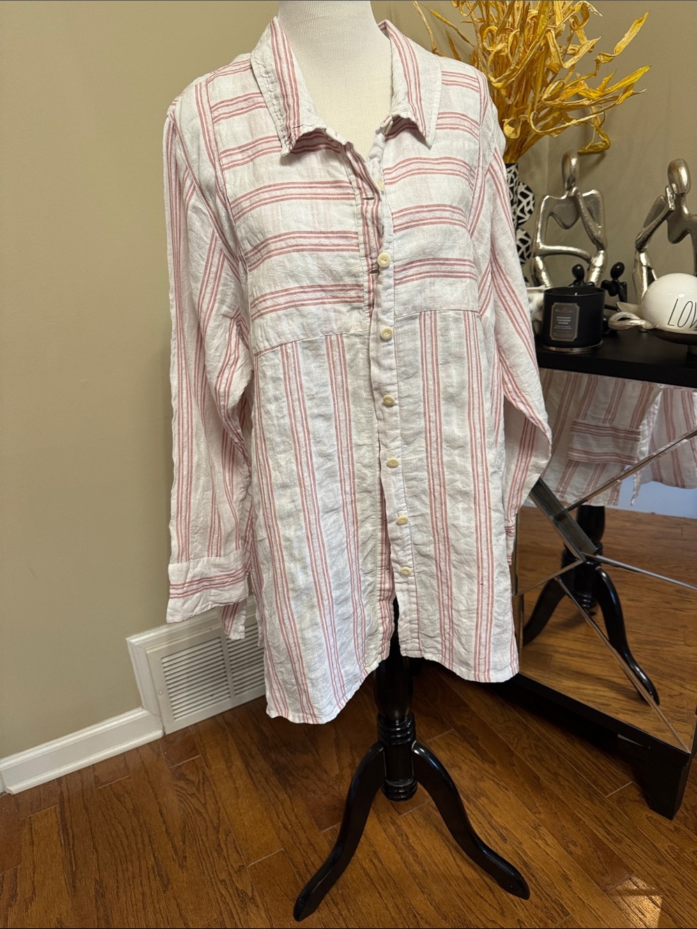 Flax Button-Down Women’s Shirt /Tunic Size 2G pre-owned